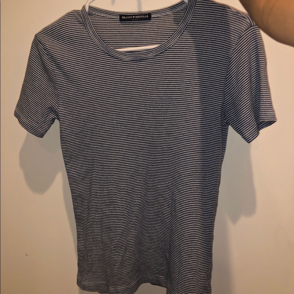 Blue and White Striped Oversized Brandy Melville